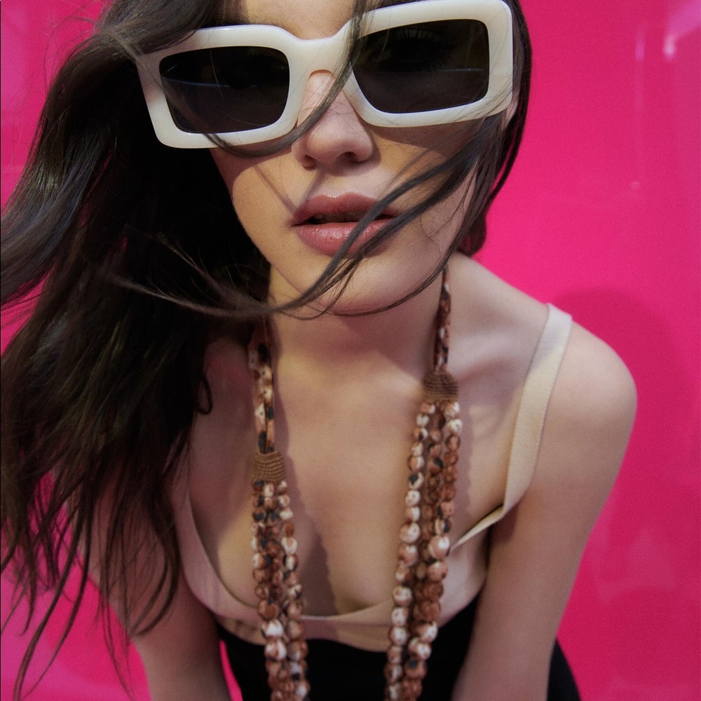 Zara long beaded necklace